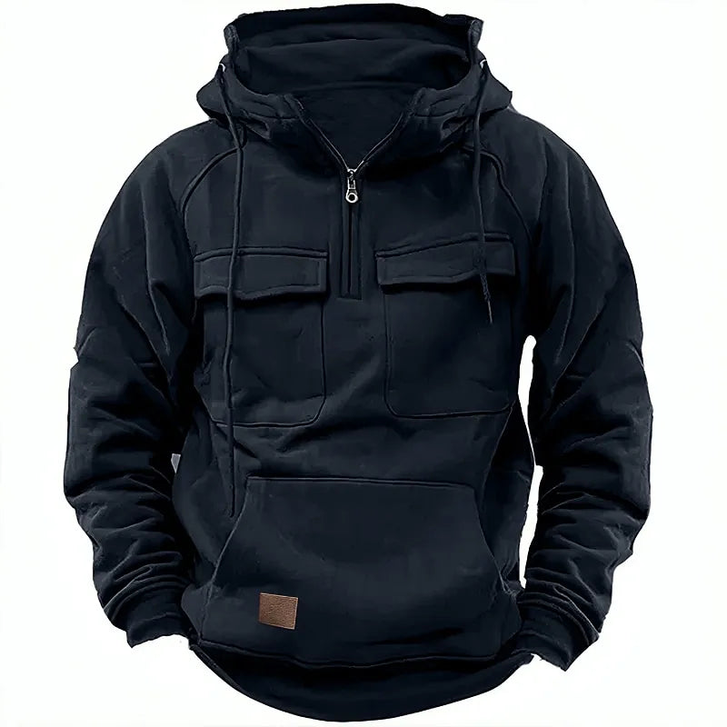 EB | Funktionale Kapuzenjacke mit Reißverschluss und Vordertaschen Baumwolle Komfortabel und Praktisch