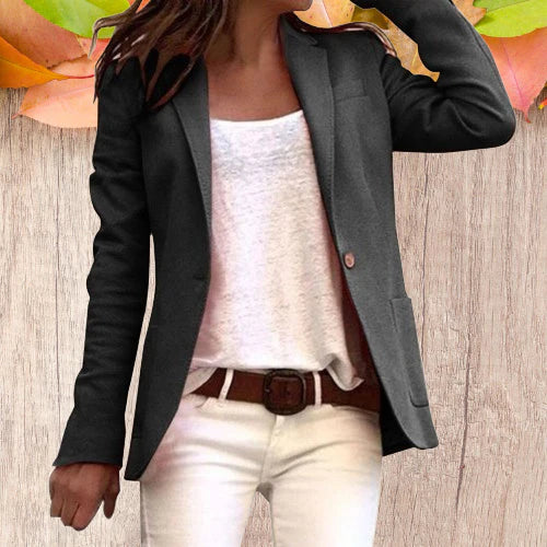 EB | Revers Knopf Schlanke Lange Ärmel Damen Blazer