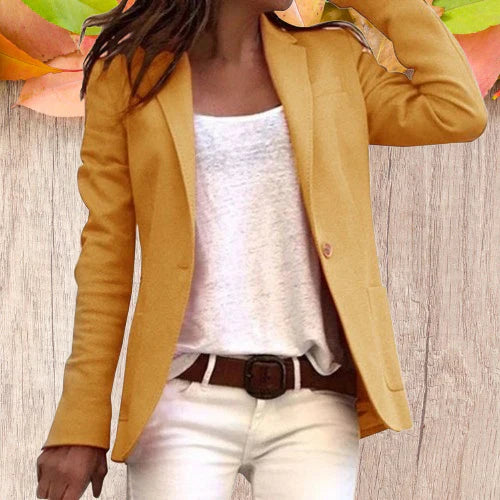 EB | Revers Knopf Schlanke Lange Ärmel Damen Blazer