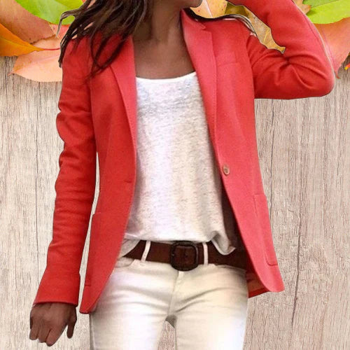 EB | Revers Knopf Schlanke Lange Ärmel Damen Blazer