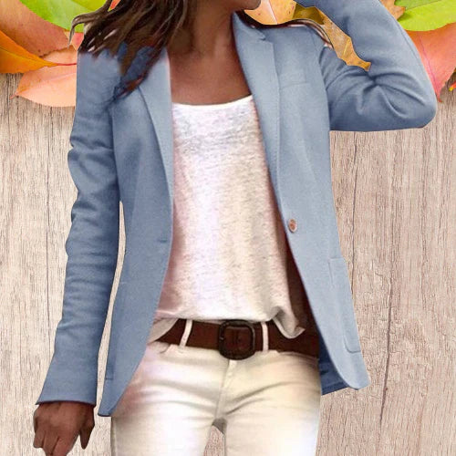 EB | Revers Knopf Schlanke Lange Ärmel Damen Blazer