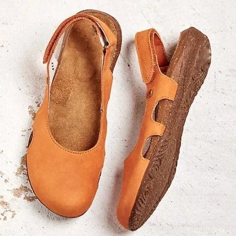 Flache Damensandalen mit Stütze EB EB