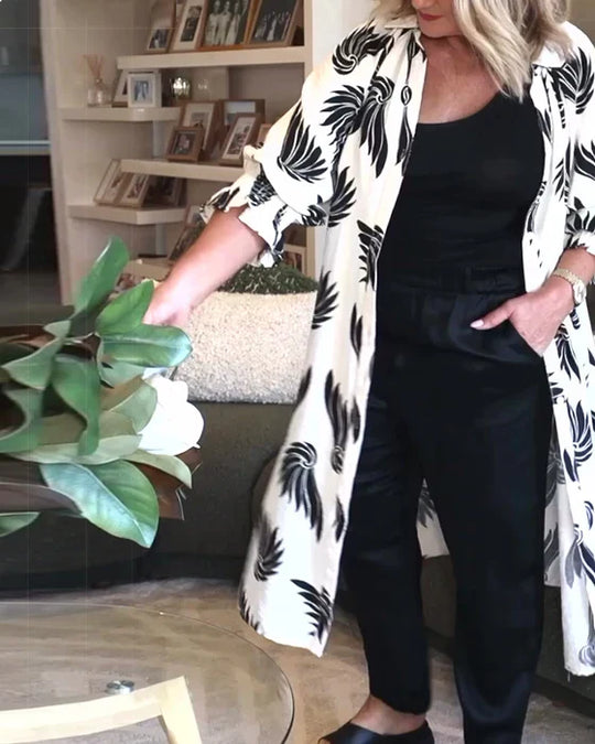 EB | Jacke mit Revers und Knopf, Bedruckt