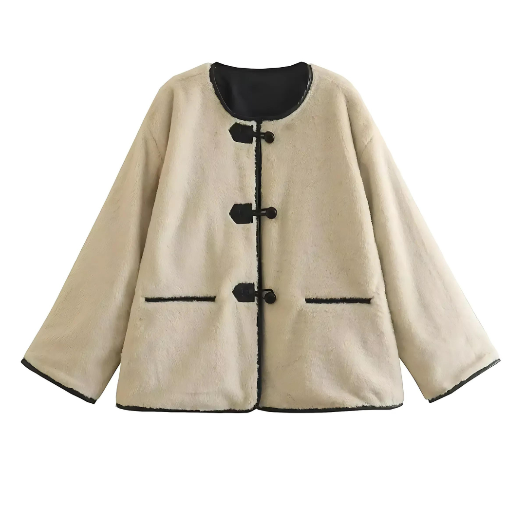 EB | Leder Damenjacke mit Kunstpelz