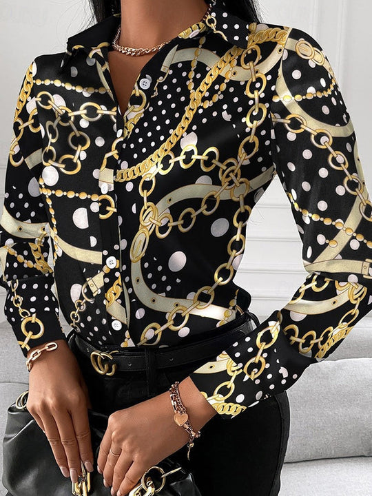 EB | Schicke Damenbluse mit Goldenen Details