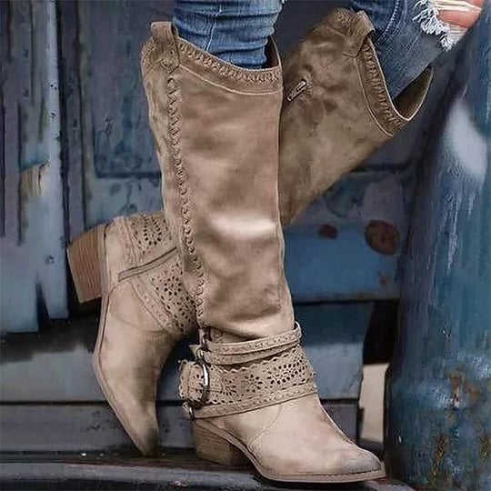 EB | Cowboystiefel mit Blockabsatz Dekorative Schnalle