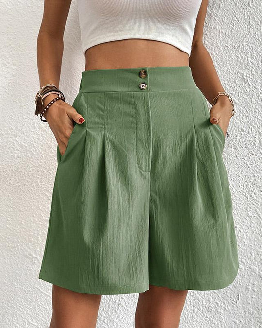 EB - Hoch taillierte Damen Shorts mit weitem Schnitt