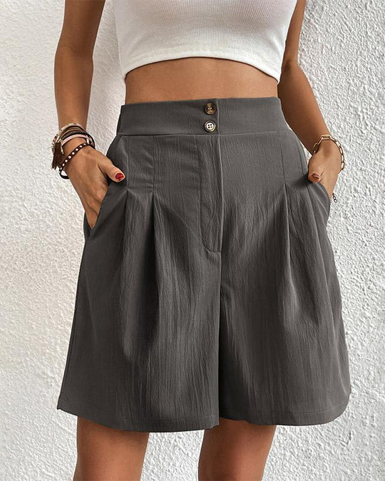 EB - Hoch taillierte Damen Shorts mit weitem Schnitt