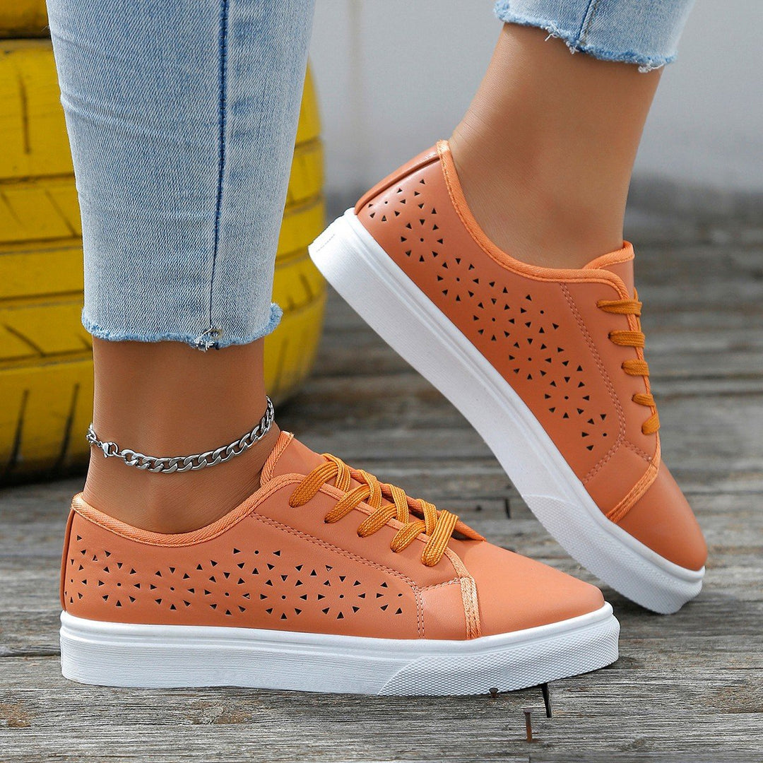Beige Schnürsneaker EB