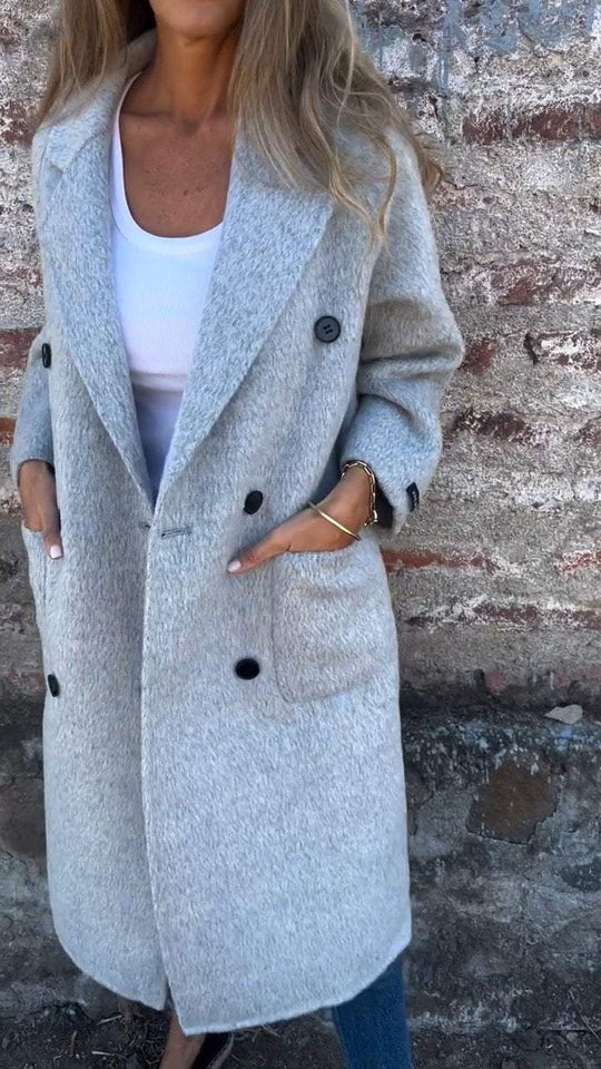 EB | Lange Jacke mit Doppelknopfverschluss Zeitloses Design Elegante Passform