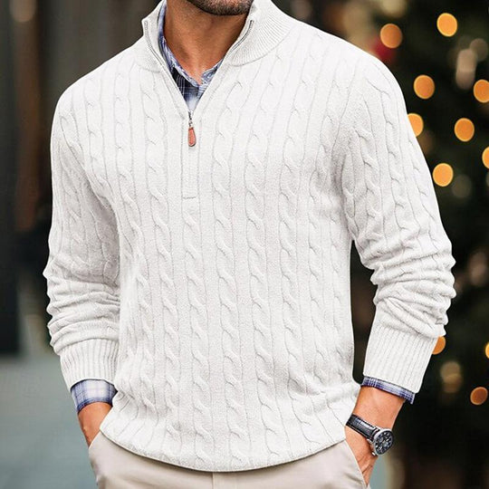 EB | Kabelstrickpullover mit Reißverschluss Weich und Warm Klassischer Look