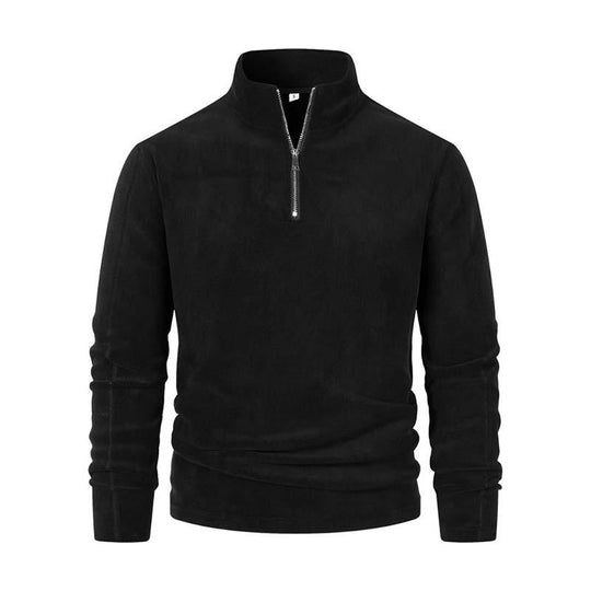 EB | Langärmliger Pullover mit Halblangem Reißverschluss Weicher Fleece Komfort und Stil