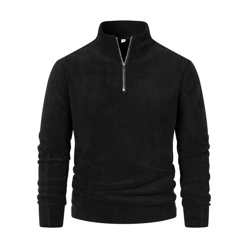 EB | Langärmliger Pullover mit Halblangem Reißverschluss Weicher Fleece Komfort und Stil