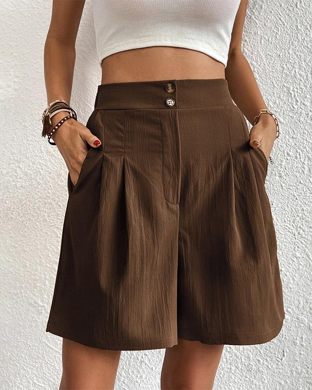 EB - Hoch taillierte Damen Shorts mit weitem Schnitt