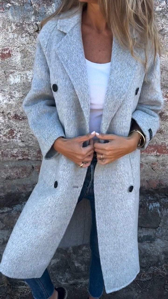 EB | Lange Jacke mit Doppelknopfverschluss Zeitloses Design Elegante Passform