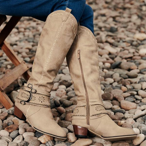 EB | Cowboystiefel mit Blockabsatz Dekorative Schnalle