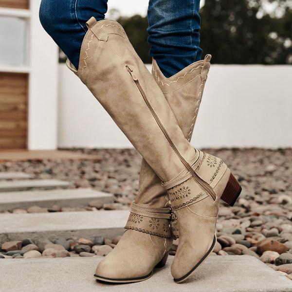 EB | Cowboystiefel mit Blockabsatz Dekorative Schnalle