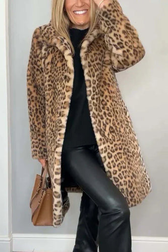 EB | Klassischer Damen-Wintermantel mit Leopardenmuster