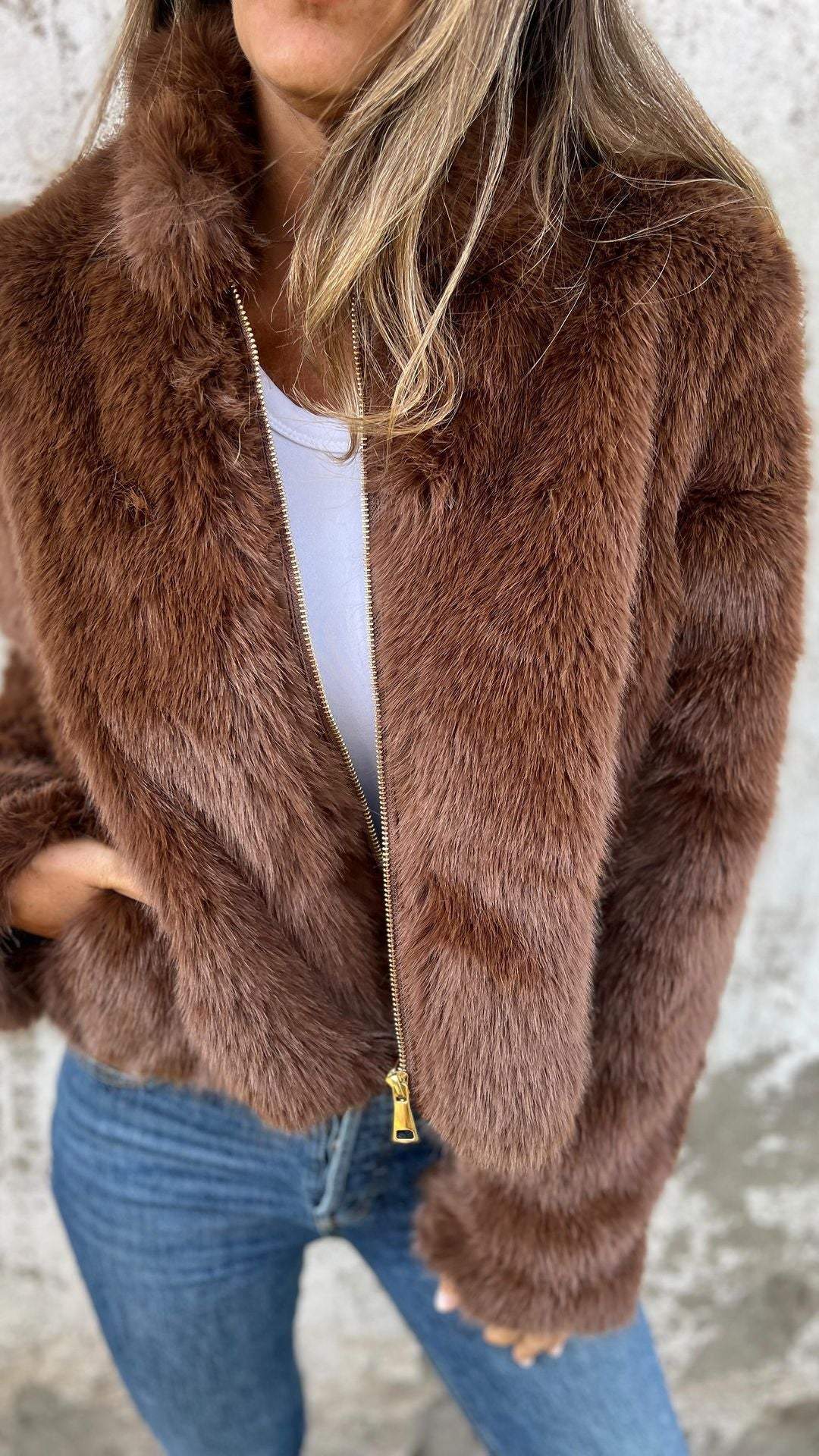 EB | Wintermantel für Damen Beige Warm und Bequem