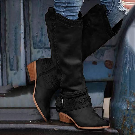 EB | Cowboystiefel mit Blockabsatz Dekorative Schnalle