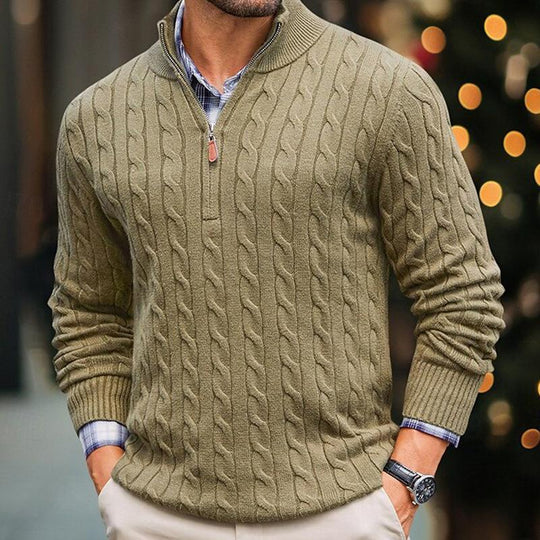 EB | Kabelstrickpullover mit Reißverschluss Weich und Warm Klassischer Look
