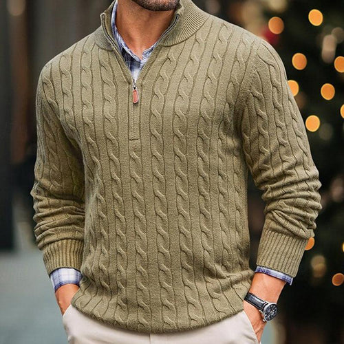 EB | Kabelstrickpullover mit Reißverschluss Weich und Warm Klassischer Look