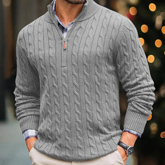 EB | Kabelstrickpullover mit Reißverschluss Weich und Warm Klassischer Look