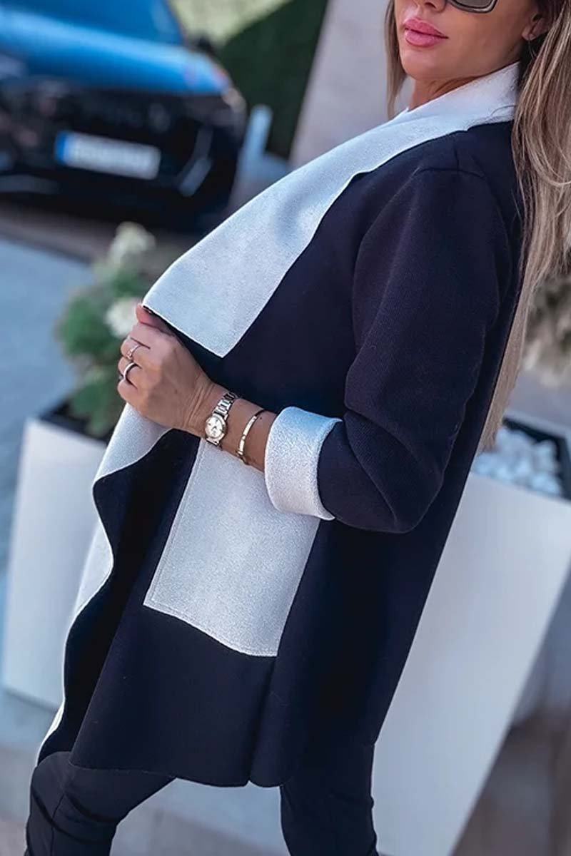 EB | Offene Strickjacke mit Kontrastkante Elegant und Modern Leichter Komfort