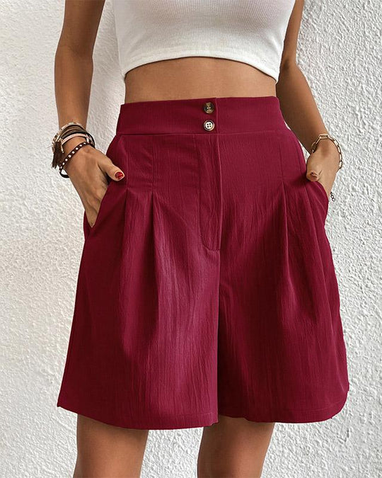 EB - Hoch taillierte Damen Shorts mit weitem Schnitt