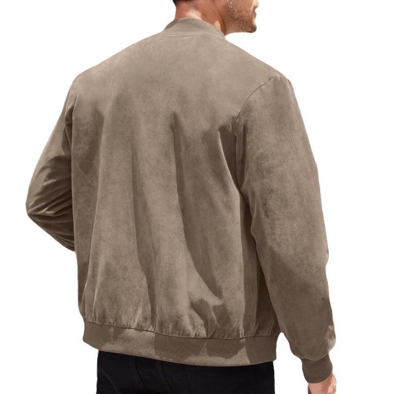 EB | Leichte Übergangsjacke für Männer im Wildleder-Look mit Stehkragen