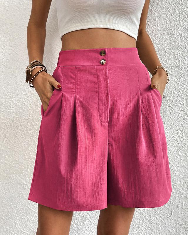 EB - Hoch taillierte Damen Shorts mit weitem Schnitt