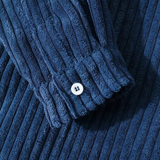 EB - Stilvolles Dunkelblaues Lässiges Corduroy Herbst Overshirt für Männer