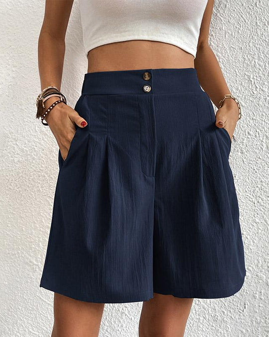 EB - Hoch taillierte Damen Shorts mit weitem Schnitt