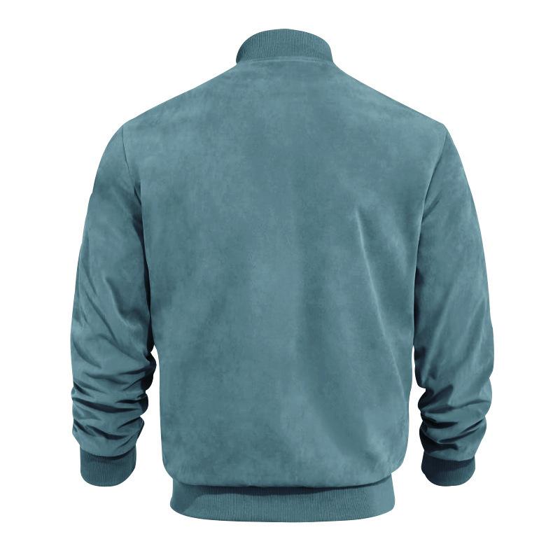 EB | Leichte Übergangsjacke für Männer im Wildleder-Look mit Stehkragen