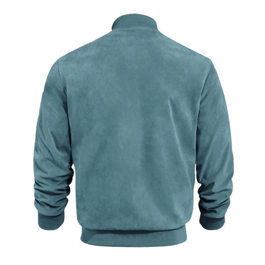EB | Leichte Übergangsjacke für Männer im Wildleder-Look mit Stehkragen