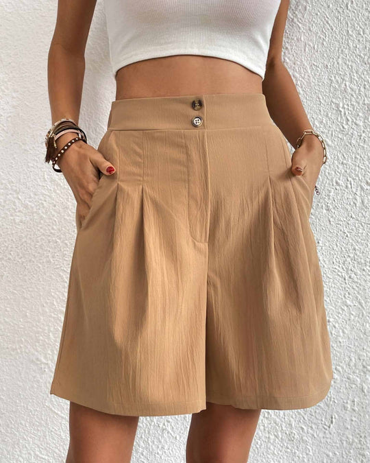 EB - Hoch taillierte Damen Shorts mit weitem Schnitt