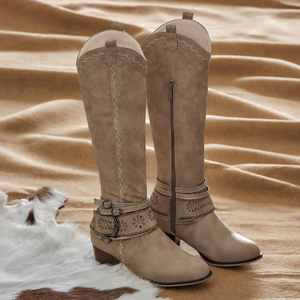 EB | Cowboystiefel mit Blockabsatz Dekorative Schnalle