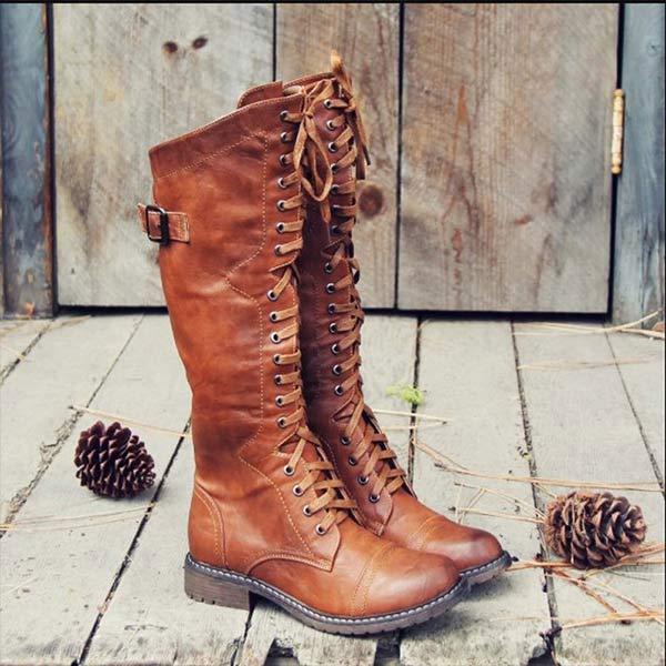 Knöchelhohe Leder-Stiefel für Frauen mit Schnürung und orthopädischem Komfort – Soraya EB