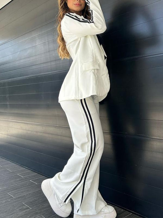 EB | Sportliches Co Ord Satz mit Blazer und Weitem Hosen