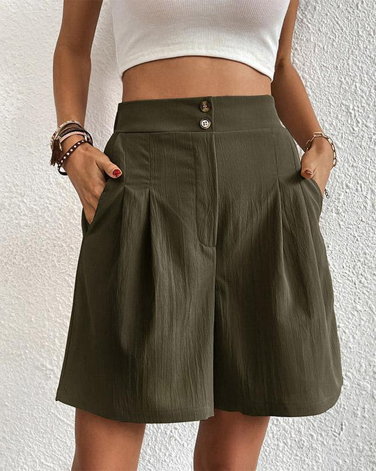 EB - Hoch taillierte Damen Shorts mit weitem Schnitt
