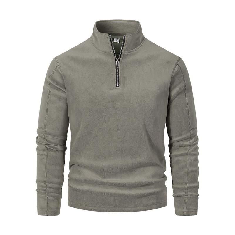 EB | Langärmliger Pullover mit Halblangem Reißverschluss Weicher Fleece Komfort und Stil