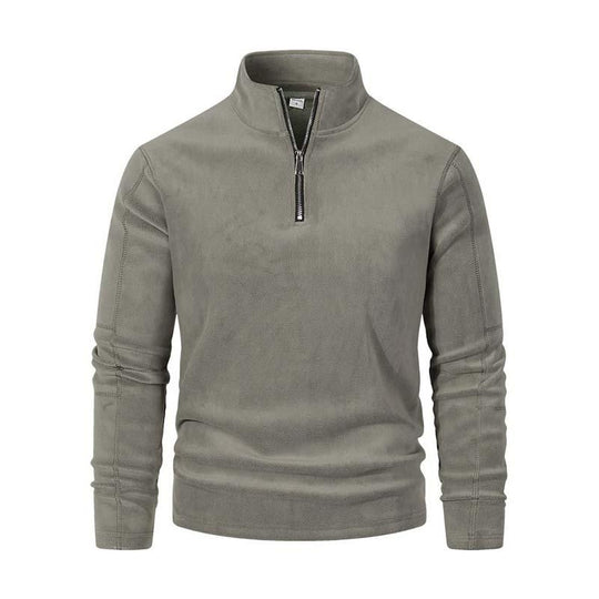 EB | Langärmliger Pullover mit Halblangem Reißverschluss Weicher Fleece Komfort und Stil