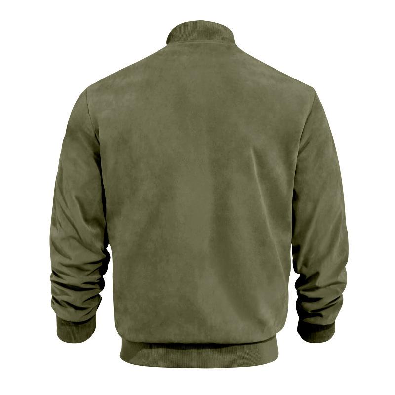 EB | Leichte Übergangsjacke für Männer im Wildleder-Look mit Stehkragen