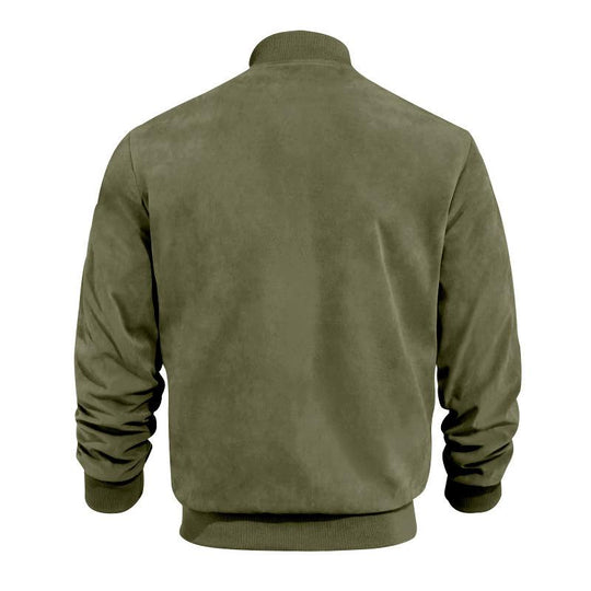 EB | Leichte Übergangsjacke für Männer im Wildleder-Look mit Stehkragen