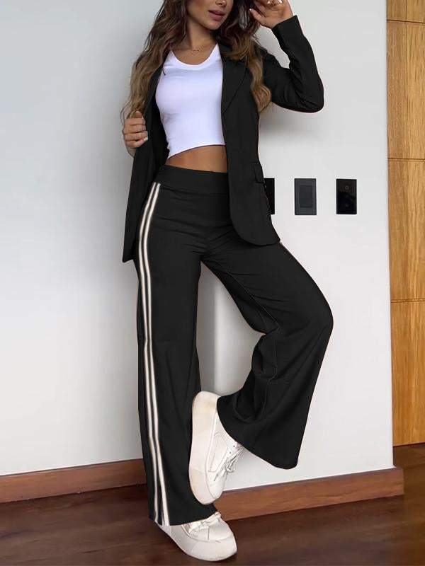 EB | Sportliches Co Ord Satz mit Blazer und Weitem Hosen