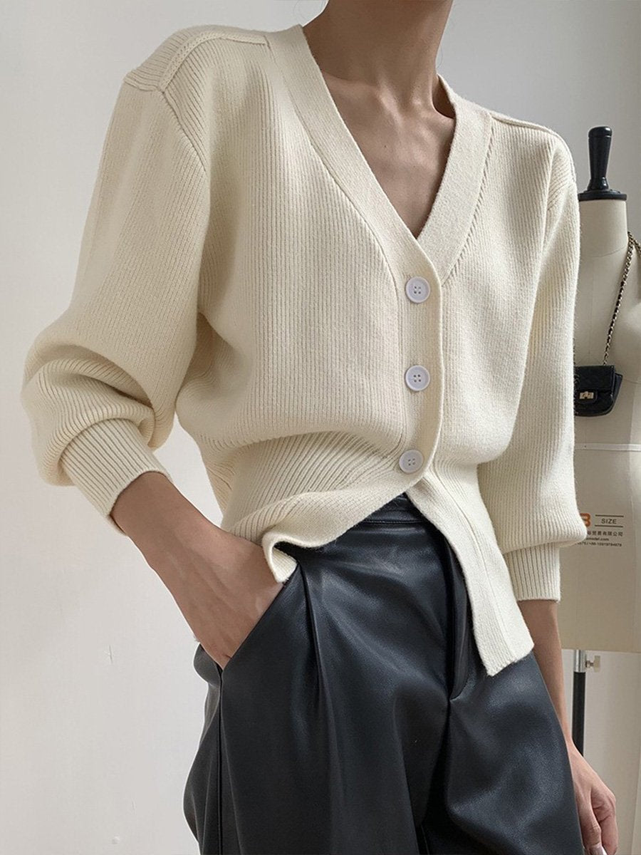 EB | Strickjacke - V-Ausschnitt Innenbund Strickjacke