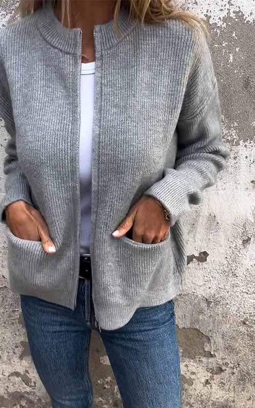 EB | Reißverschluss-Strickjacke aus Baumwolle