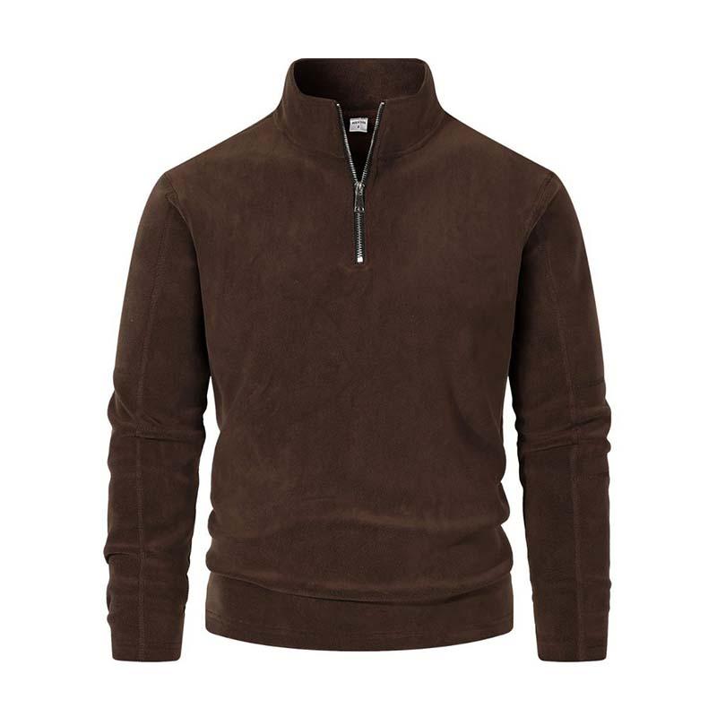EB | Langärmliger Pullover mit Halblangem Reißverschluss Weicher Fleece Komfort und Stil