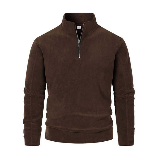 EB | Langärmliger Pullover mit Halblangem Reißverschluss Weicher Fleece Komfort und Stil