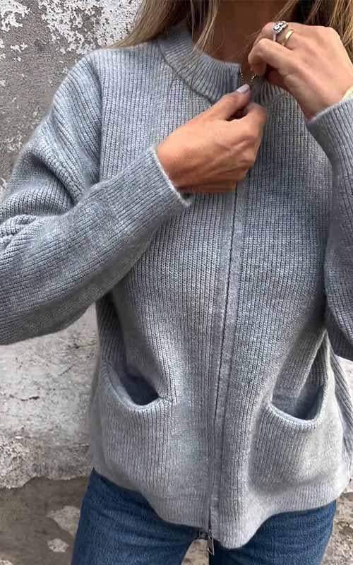 EB | Reißverschluss-Strickjacke aus Baumwolle